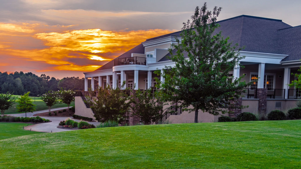 Sunset view of a club and community center